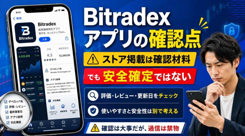 Bitradexアプリの確認点