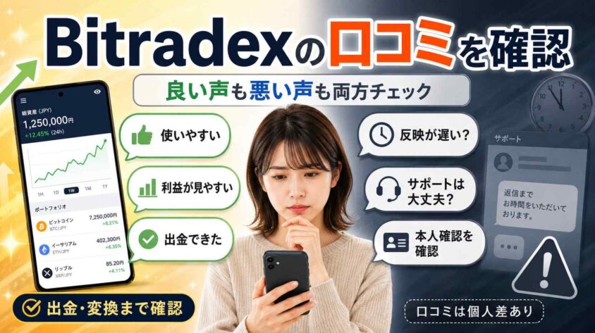 Bitradexの口コミを確認