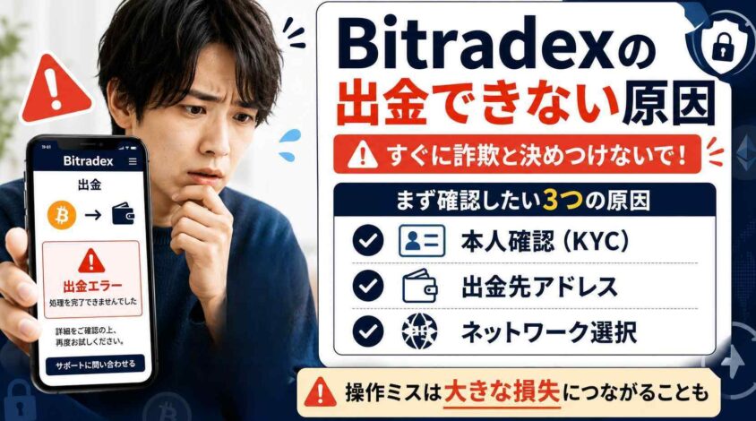 Bitradexの出金できない原因