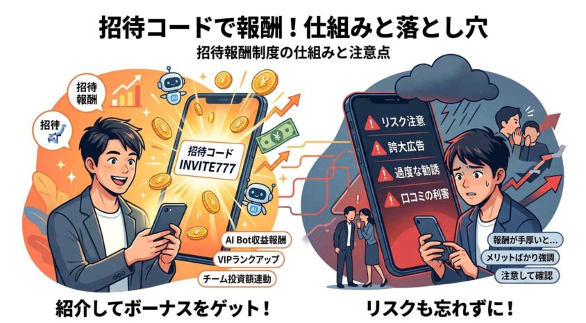 招待コードや紹介報酬制度の仕組みと注意点