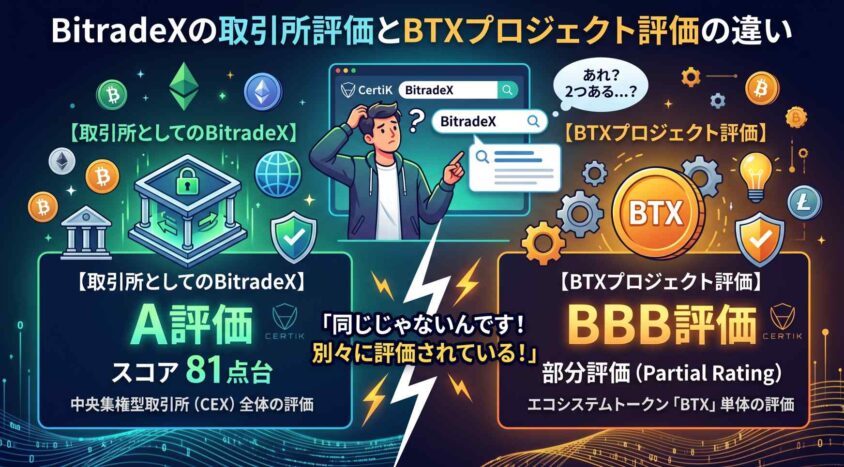 BitradeXの取引所評価とBTXプロジェクト評価の違い