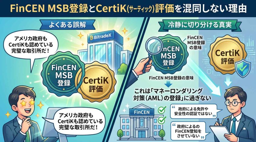 FinCEN MSB登録とcertik(ｻｰﾃｨｯｸ)評価を混同しない理由