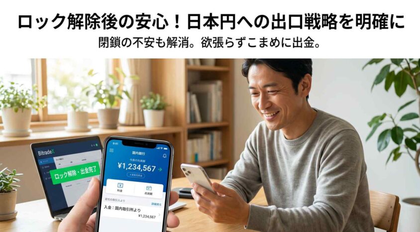 ロック解除後の出金方法と日本円への変換手順