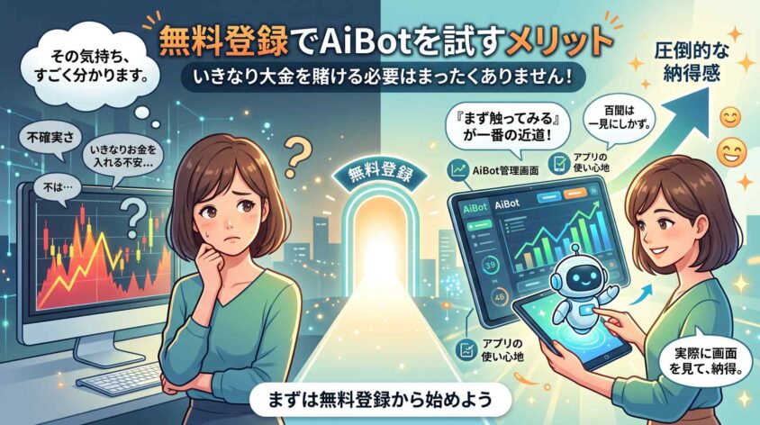 無料登録でAiBotを試すメリット
