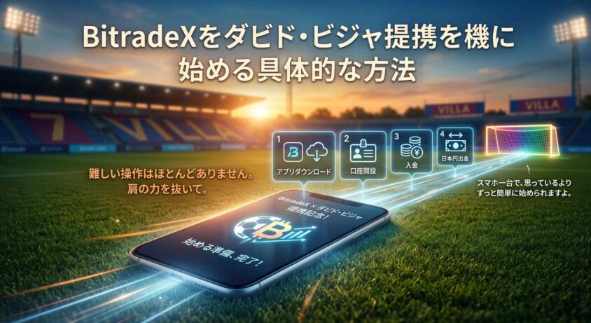 BitradeXをダビド・ビジャ提携を機に始める具体的な方法