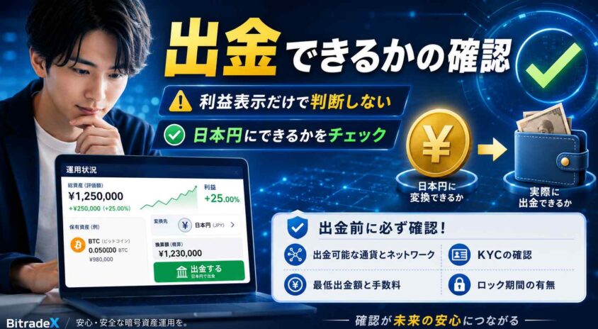 出金できるかの確認
