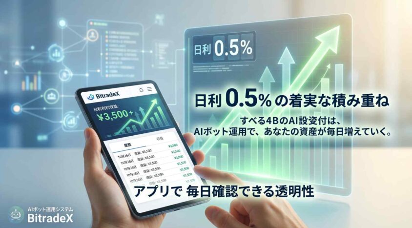 日利0.5%が毎日蓄積される仕組みの透明性