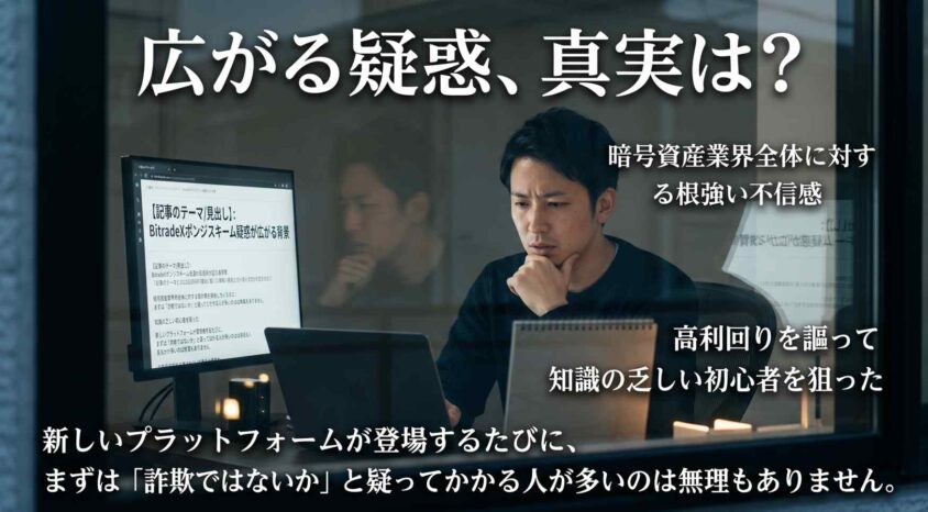 BitradeXポンジスキーム疑惑が広がる背景