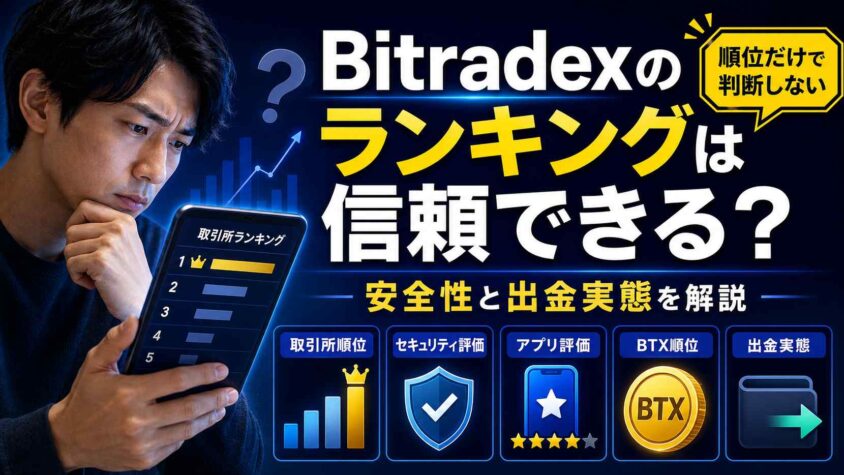 Bitradexのランキングは信頼できる？ 安全性と出金実態を解説