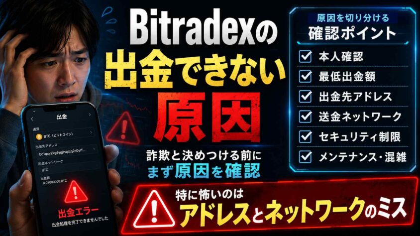 Bitradexの出金できない原因