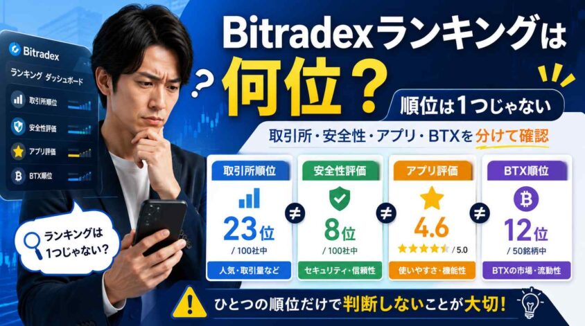 Bitradexランキングは何位か