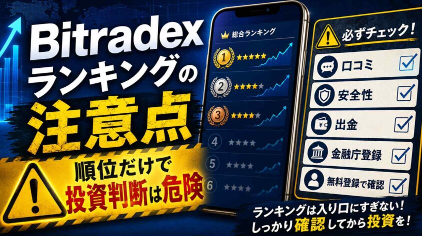 Bitradexランキングの注意点