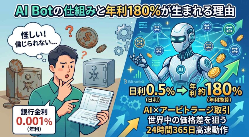 AI Botの仕組みと年利180%が生まれる理由