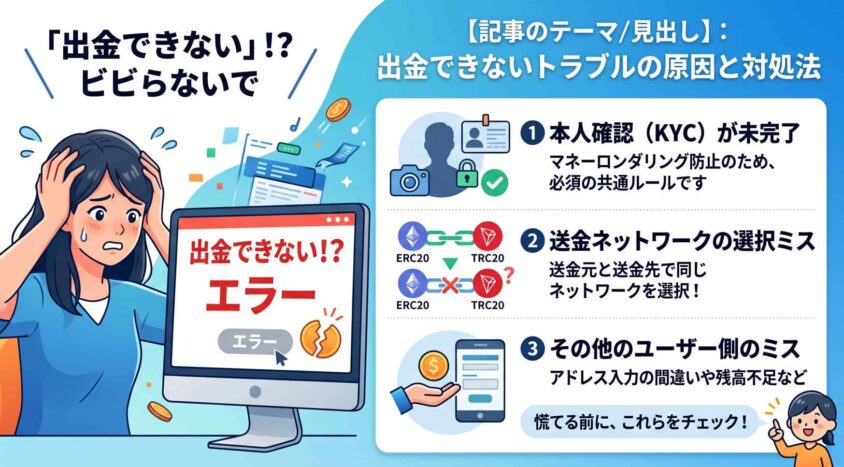 出金できないトラブルの原因と対処法