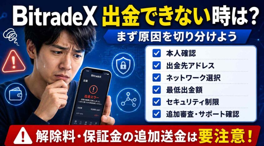 bitradex出金できない時