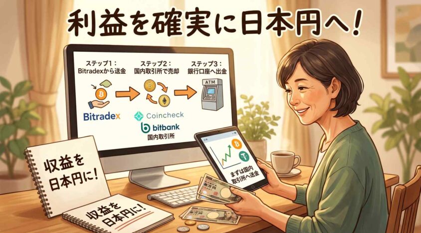 日本円への変換と出金手順