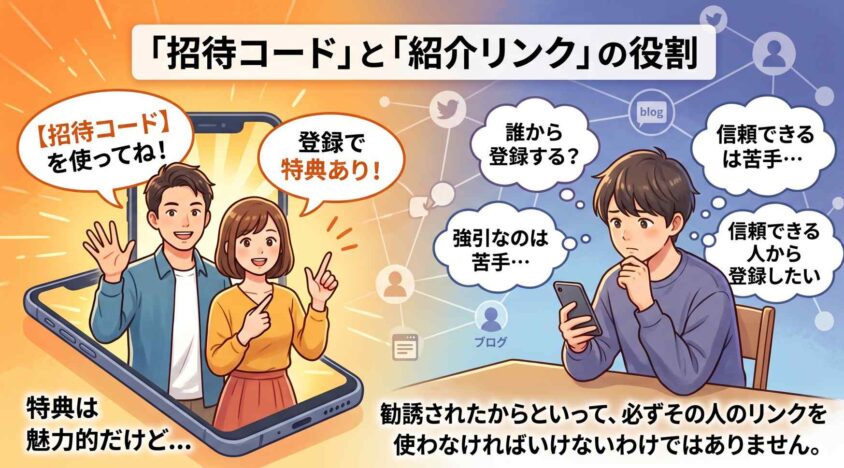招待コードと紹介リンクの役割