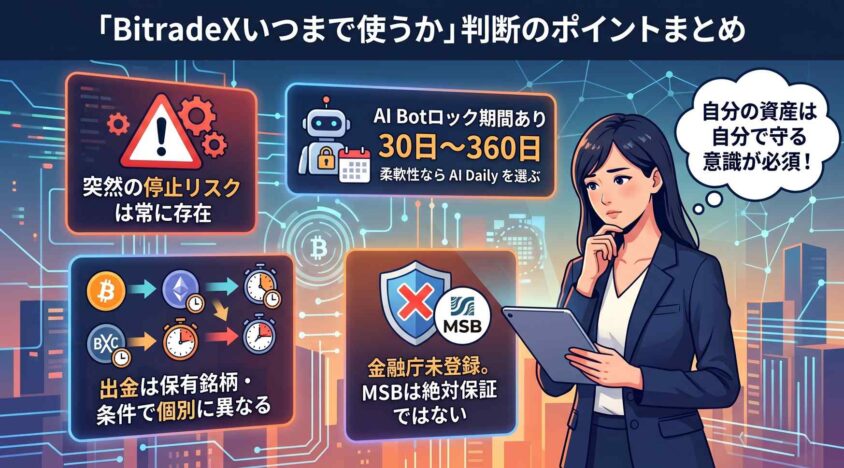 BitradeXをいつまで使うか判断するためのまとめ