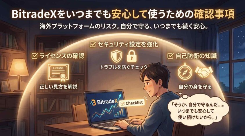 BitradeXをいつまでも安心して使うための確認事項