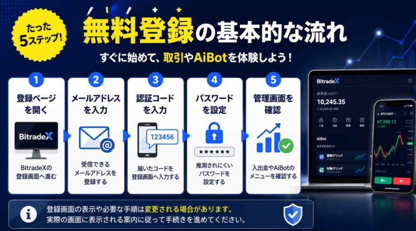 BitradeXの登録方法