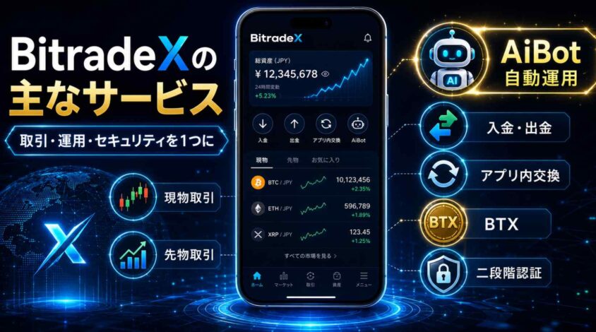 BitradeXの主なサービス