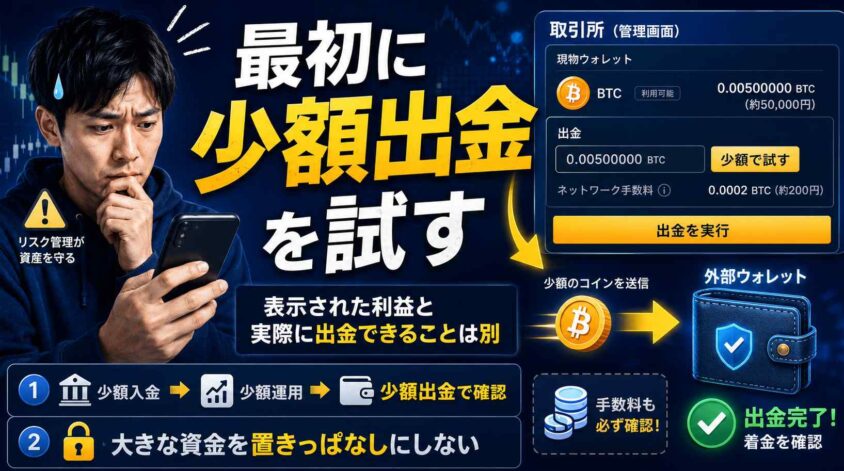 最初に少額出金を試す