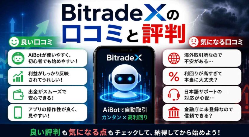 BitradeXの口コミと評判