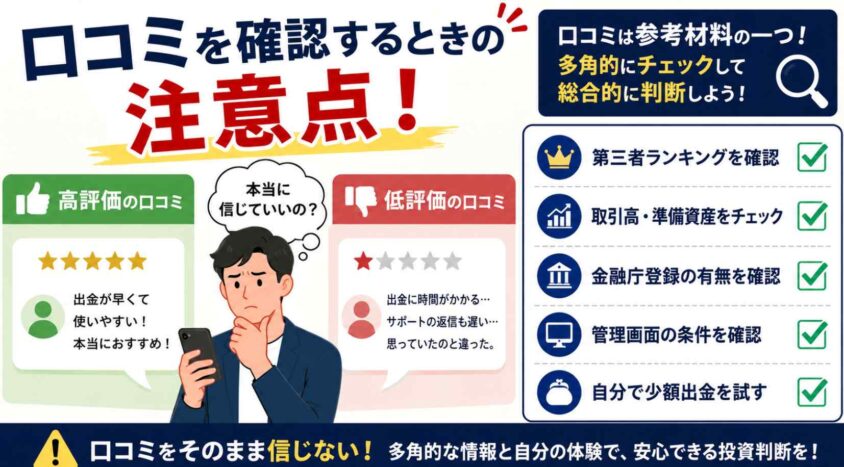 口コミを確認するときの注意点