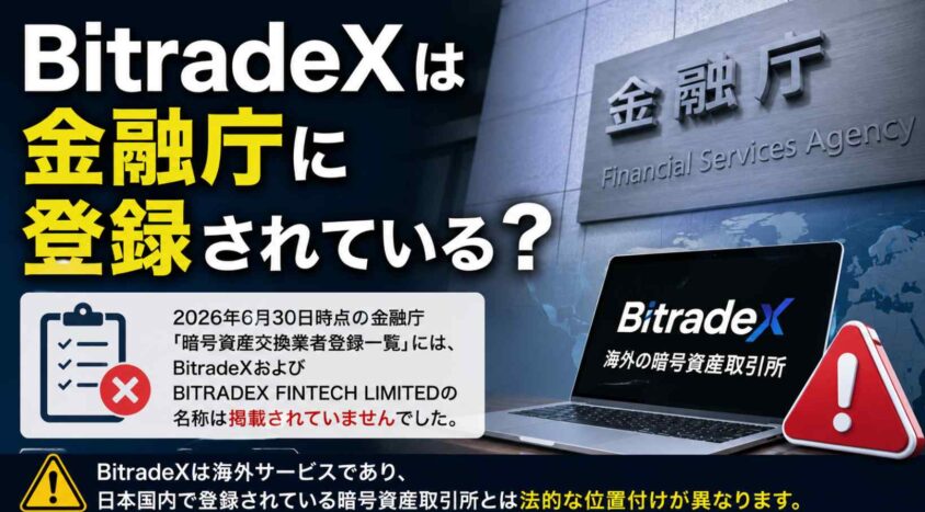 BitradeXは金融庁に登録されている?