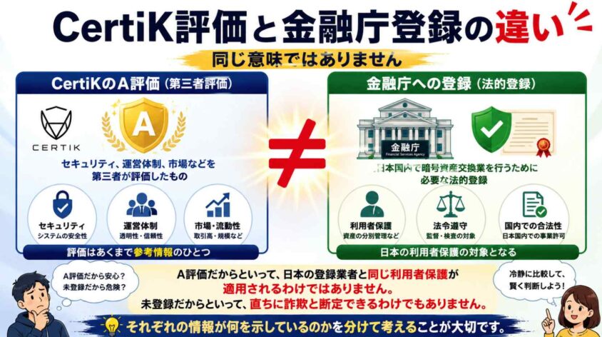 CertiK評価と金融庁登録の違い