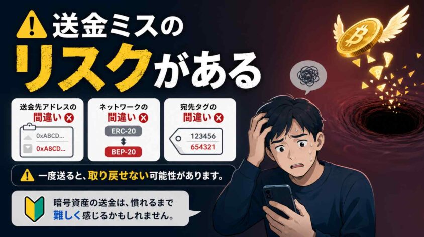 送金ミスのリスクがある