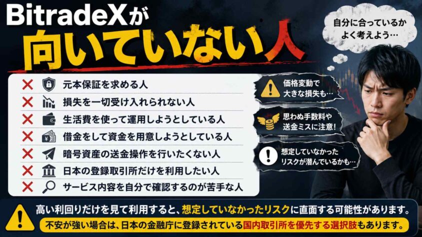 BitradeXが向いていない人