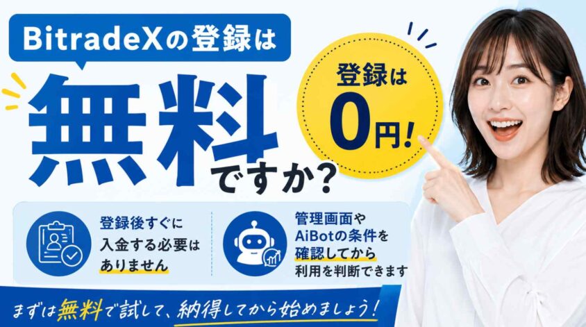 BitradeXの登録は無料ですか?