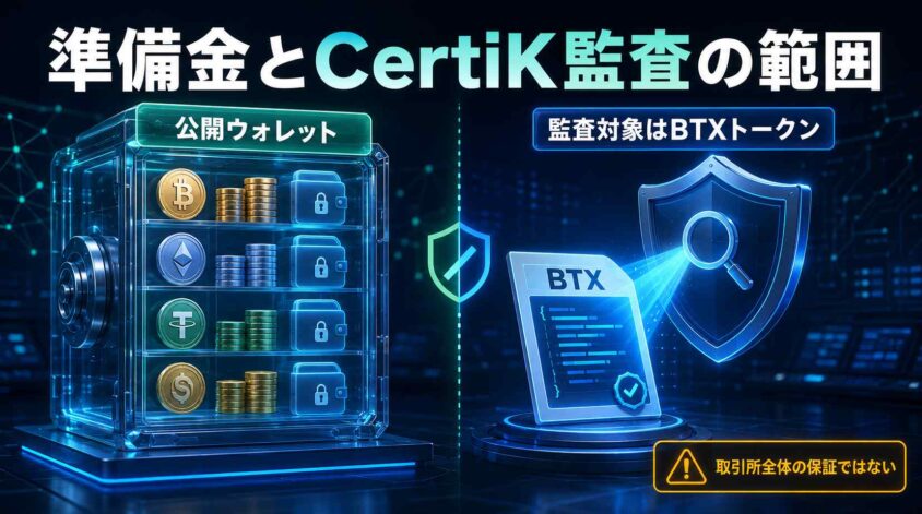 準備金とCertiK監査の範囲