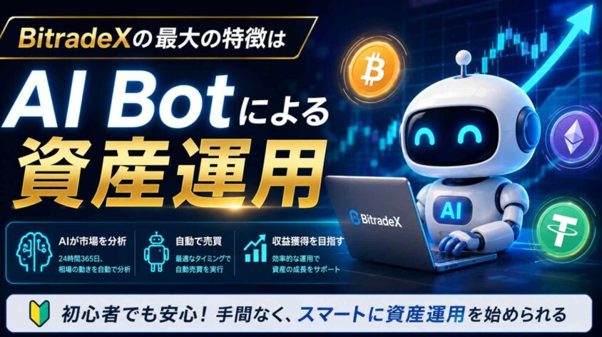 BitradeXの最大の特徴はAI Botによる資産運用