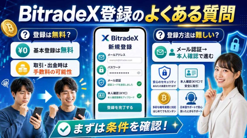 BitradeX登録に関するよくある質問(FAQ)