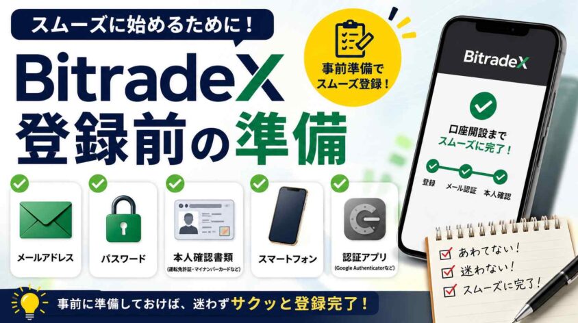 BitradeX登録前の準備
