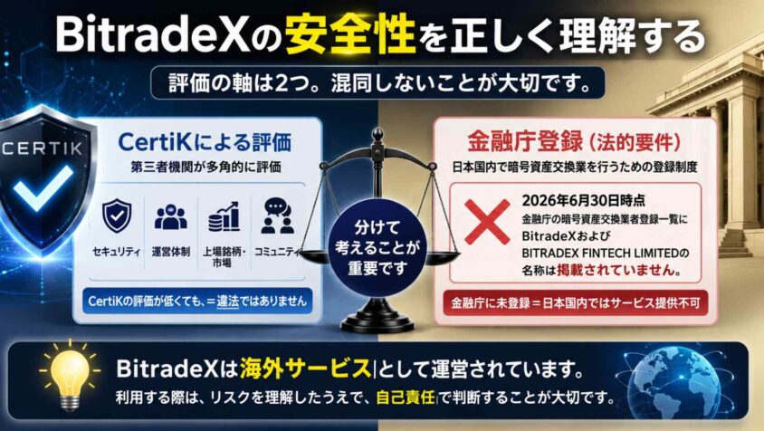 BitradeXの規制と金融庁登録