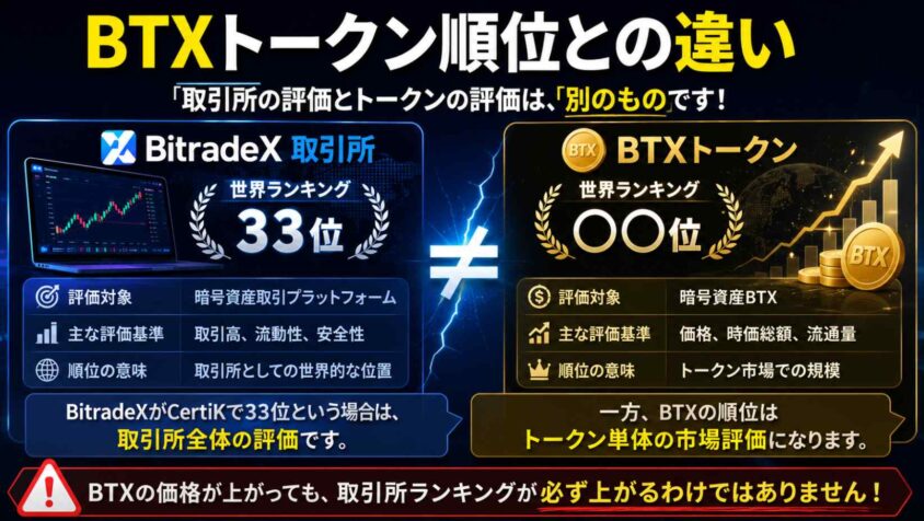BTXトークン順位との違い