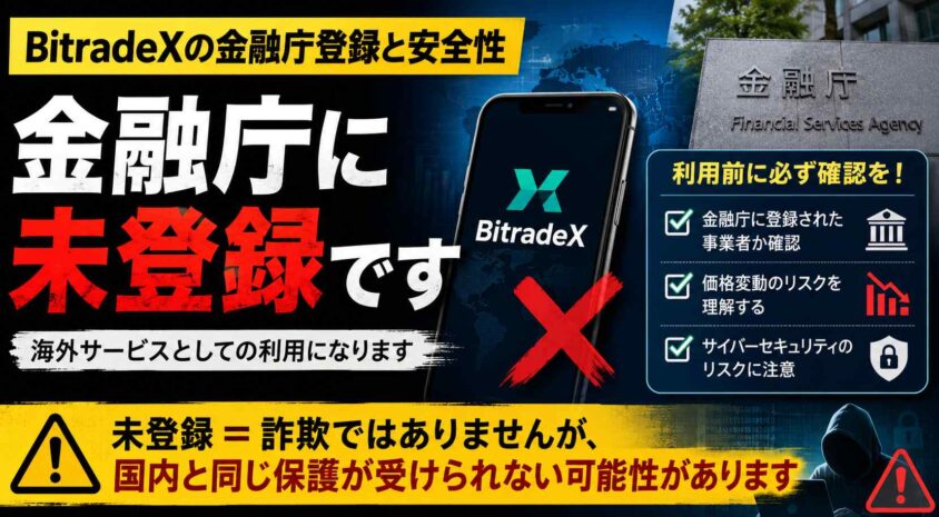BitradeXの金融庁登録と安全性