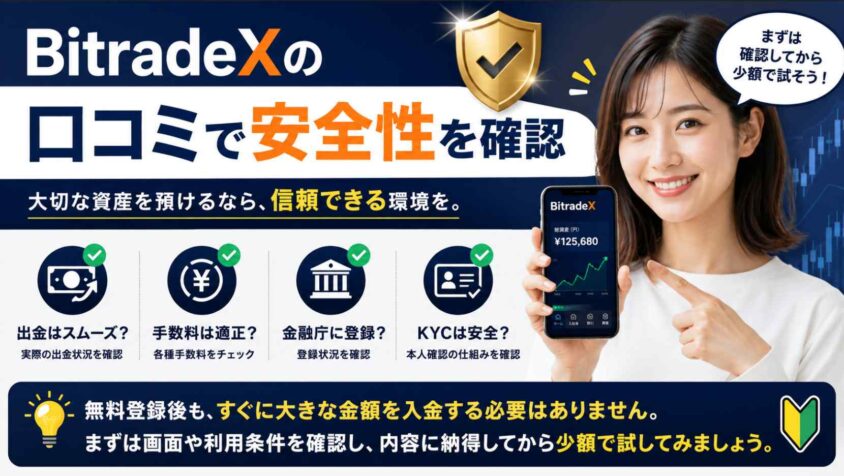 BitradeXの口コミで安全性を確認